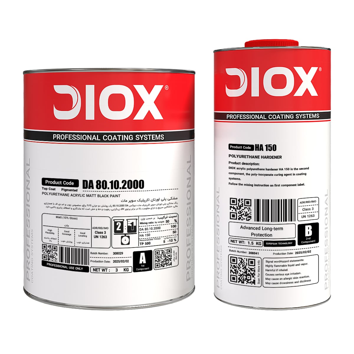 رنگ مشکی پلی اورتان اکریلیک سوپر مات دیوکس ۳ کیلویی